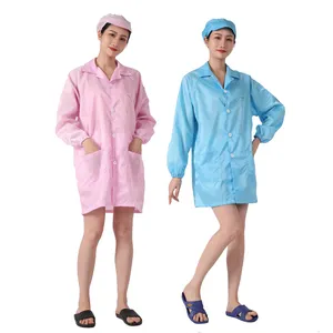 OEM Reusable Cleanroom Coverall Esd Lab Coat Anti Static Clothing Food Factory Uses Smock Cloth
