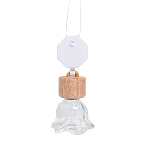 Custom Personalized Hanging Empty Rose Flower Shape Car Perfume Glass Bottle Fragrance <b>Aroma</b> <b>Diffuser</b> - Product Image 2