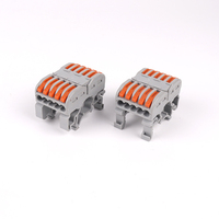 Connecteur de câblage rapide 5 entrées 5 sorties à ressort, bornes de connexion rapide, blocs de jonction sur rail DIN pour LED