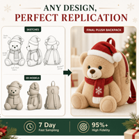 Sac à dos en peluche personnalisé Ours Père Noël, sac à dos doux en forme d'animal en peluche, sac à jouets en peluche, cadeau de Noël personnalisé, cadeau OEM ODM