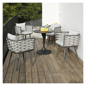 Conjunto de <span class=keywords><strong>Muebles</strong></span> de Jardín <span class=keywords><strong>para</strong></span> Patio, Mesa y Sillas de Exterior, 3 Piezas, Conjunto de <span class=keywords><strong>Muebles</strong></span> de Ratán Compacto <span class=keywords><strong>para</strong></span> Balcón Pequeño - Product Image 2