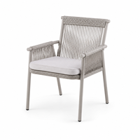 Ensemble de mobilier de jardin en rotin tressé pour hôtel, villa, resort, patio, table et chaises d'extérieur, salle à manger extérieure, style moderne et luxueux à prix abordable