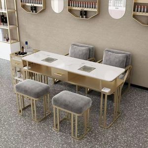 Ensemble de table et de chaise de manucure grise professionnelle un ensemble complet de meubles de salon <span class=keywords><strong>avec</strong></span> <span class=keywords><strong>aspirateur</strong></span> à port USB de stockage - Product Image 2
