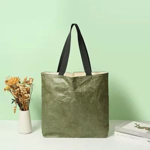 Eco Friendly Custom Printed Tyvek Paper Tote <b>Waterproof</b> Recyclable Minimalist Travel Shoulder Fashion Shopping <b>Bag</b> - Product Image 3