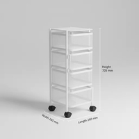 Chariot de rangement de cuisine moderne et écologique à 4 niveaux, rotatif, en métal, avec paniers en treillis carré et roulettes, pour épices, aliments et boissons