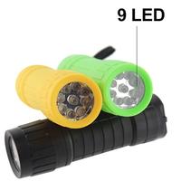 Mini lampe de poche à 9 LED avec piles AAA, pour enfants
