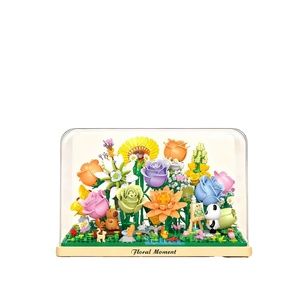 Présentoir de fleurs <span class=keywords><strong>en</strong></span> blocs de construction, boîte cadeau portable avec fleurs éternelles LED pour bureau, décoration intérieure, cadeau romantique, vente <span class=keywords><strong>en</strong></span> gros - Product Image 1
