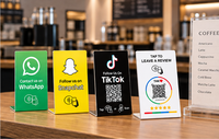 Support de menu de table NFC sans contact à code QR pour accès résidentiel/hôtelier, avec carte NFC et affichage QR Code en un clic