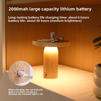 Superbe Lampe de Table Sans Fil à LED Flexible en Bois Massif, Écologique, Protection des Yeux, Style Américain, Petite Taille, pour Salle à Manger et Bar