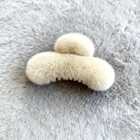 Pince à cheveux en velours véritable, motif animal, grande taille 13 cm, faite à la main, décontractée, mignonne, accessoires capillaires quotidiens pour femmes
