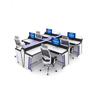 Console de centre de commande moderne à lumière LED Bureau de contrôle modulaire extensible