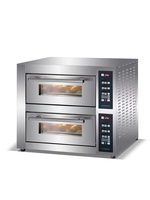 Oven Roti Komersial Rui Tai 2 Dek 4 Loyang, Pemanas Seragam Stainless Steel Suhu Dapat Diatur, Untuk Memanggang Roti dan Kue