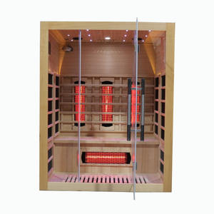 Smartmak Saunas à chaleur infrarouge à spectre complet intérieur pour 3 personnes et panneau en carbone avec lumière de 7 couleurs - Product Image 5