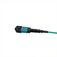 Câble de raccordement fibre optique COMTON 8F MPO Femelle vers Duplex LCx4 Multimode OM4 50um AQUA LSZH/PVC 1m