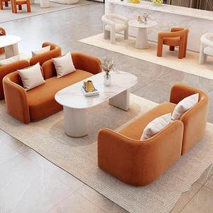 Ensemble de table et chaises de <span class=keywords><strong>salon</strong></span> modernes couleur crème pour la maison, <span class=keywords><strong>salon</strong></span>, café, espace public, ou salle de négociation – Personnalisable - Product Image 1