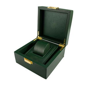 Wholesale Custom Travel Case Wooden Leather Gifts PU Boxes Green Brand Leather Watch Boxes