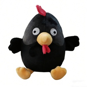 Peluche de gallina negra personalizado, lindo gallo negro redondo de peluche, peluche de gallina de granja, peluche de pollito negro de dibujos animados - Product Image 4