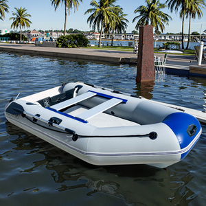 2026 280cm 9.2 ft Marine Inflatable Dinghy Rowing Canoe Portable Assault Rafting Fishing Kayak Air Deck Floor <b>Yacht</b> for - Product Image 2