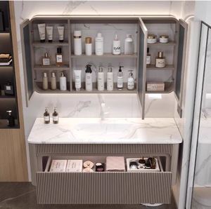 Armoire de toilette flottante murale moderne blanche avec miroir intelligent <span class=keywords><strong>Lavabo</strong></span> en céramique <span class=keywords><strong>Lavabo</strong></span> <span class=keywords><strong>à</strong></span> <span class=keywords><strong>suspendre</strong></span> Armoire de toilette - Product Image 5