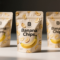Sac d'Emballage Personnalisé pour Chips de Banane ou Plantain, en Plastique Stratifié avec Logo, Vente en Gros, Refermable avec Fermeture Ziplock