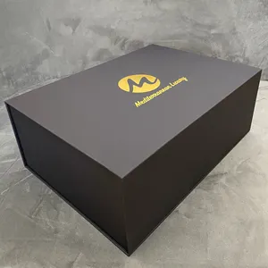 Luxury Box Packaging A5 Black Rigid Paperboard Cardboard Packing Clothes Gift Boxes Luxury Magnetic Gift Box