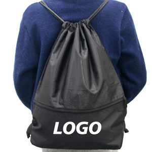 Cá nhân khuyến mại phòng tập thể dục tùy chỉnh vẽ chuỗi Túi Oxford Nylon thể thao Polyester dây kéo Ba lô dây kéo túi với logo - Product Image 1