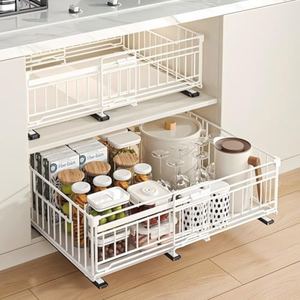 Étagères coulissantes réglables sans perçage à largeur extensible, 3 rails, pour rangement de cuisine - Product Image 1