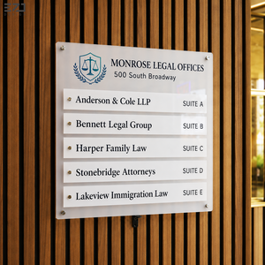 Placa de Identificación con Código QR, Letrero para Puerta, Placa de Latón para Oficina, Placa de Pared con Nombre de Empresa, Tablero de Dirección de Empresa, Placas para Edificios de Oficinas de Abogados - Product Image 3