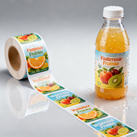 Étiquettes d'emballage imprimées avec logo privé personnalisé Autocollants adhésifs pour boissons aux jus de fruits en PVC étanche