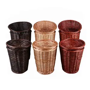 Chip Rieten Picknickmand Mand Set Wilg Rotan Hout Groothandel Goedkope Winkelen Geïsoleerde Fruit Brood Bruin Custom Antieke