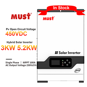 MUST <span class=keywords><strong>PV1800</strong></span> PRO Cellule solaire système d'énergie solaire 3KW 5KW 100A MPPT onduleur solaire à onde sinusoïdale pure - Product Image 3