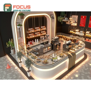 Vitrina de Café Personalizada con Frente de Vidrio Templado, Área de Exhibición de Botellas de Sirope, Vitrina Comercial para Cafetería - Product Image 6