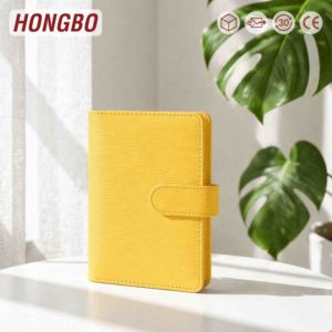 Hongbo meilleur vendeur TK <span class=keywords><strong>FB</strong></span> <span class=keywords><strong>Ins</strong></span> 27 couleur Epi cuir A6 or 30MM 6 anneaux Budget liant Journal planificateur cahier feuille - Product Image 1