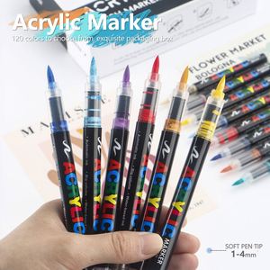 1-4mm Acrylic Marker Pen Wholesale12 24 36 48 Colors Washable Acrylic Paint Marker Pens <b>Set</b> for Ceramic Glass Wood DIY Crafts - Product Image 4