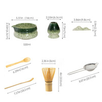 7 pièces Matcha fouet ensemble Matcha bol Kit rose thé ensemble fouet ensemble Scoop et tamis bol en céramique cadeau