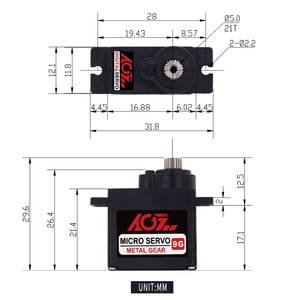 AGFRC Good Price B9DLM 2.2kg 6.0V Metal Gear <b>Mini</b> 9g 180 Degree Brushed Motor Digital RC Small Airplane <b>Robot</b> - Product Image 2