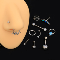 Toposh g23 medizinische Qualität astm f136 Nabel Nase Tragus Körper Ohrring Titan Ohr Bauch Labret Piercing Schmuck Titan