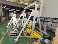 Grue portique Anbo en alliage d'aluminium, hauteur réglable 5m, avec palan de levage et composant PLC, capacité 5 tonnes, pour atelier