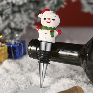Bouchon de bouteille en plastique en forme de bonhomme de neige de Noël, décoration de fête, cadeau de Noël - Product Image 2