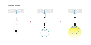 Plafonnier à LED <span class=keywords><strong>suspendu</strong></span> forme ronde profilé linéaire à led en aluminium profilé à led extrudé 6063-T5 avec corde lumineuse - Product Image 6