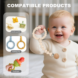 Catenella per ciuccio a forma di gufo con silicone alimentare e sterilizzazione a caldo - Product Image 4