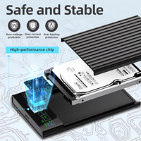 Casing Hard Drive Plastik SHUOLE 2024 2.5 Inci, Kotak SSD, Rak HDD SSD 2.5 Inci, Casing HDD SSD Sata dengan Layar LCD Digital Pintar