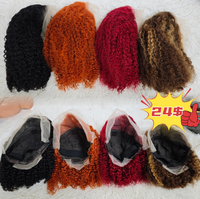 Promotion à 24 $ Perruques Bob Jerry Curly 13x4 en Cheveux Brésiliens Remy 99J, 10 pouces 16 pouces, Densité 180%, 100% Cheveux Humains pour Lace, Marron Clair