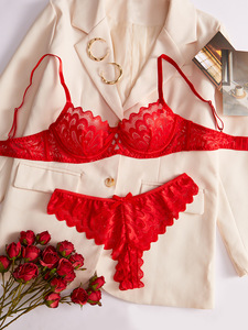 Lingerie sexy à la mode, soutien-gorge brodé de fleurs, lingerie en dentelle confortable et respirante pour femmes - Product Image 4