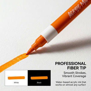 Non-Toxic Packaged As <b>Set</b> Dual-Tip Water Based Acrylic <b>Paint</b> Pens Brush Tip Markers - Product Image 4