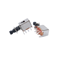 Interruptor deslizante PCB de 6 pines con autobloqueo, DPDT botón negro, interruptor de reinicio sin bloqueo, en ángulo recto, 2 uds.