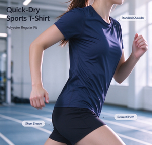 Hot Sale <strong>Women</strong> Quick Dry Stretch <strong>T</strong>-<strong>Shirt</strong> Polyester Elastane Crew Neck Short Sleeve Custom Logo Fitness Sports Blank Tees - Product Image 4
