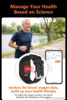 Montre connectée pour personnes âgées VA36 SOS avec appel d'urgence, GPS, géolocalisation, moniteur de santé intelligent HD, fréquence cardiaque, tension artérielle, suivi de la santé
