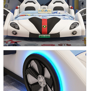Dessin animé voiture de sport conception course garde-corps <span class=keywords><strong>lit</strong></span> simple enfants voiture <span class=keywords><strong>lit</strong></span> meubles pour garçon chambre <span class=keywords><strong>lit</strong></span> ensemble - Product Image 4