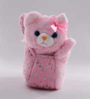 Chine usine OEM ODM coloré Sequin chat sac à main rose Kitty peluche sac à main jouets